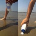 男子拿「一罐鹽巴」灑在沙灘上，下一秒「筆直的東西」瞬間冒出來...4千萬網友：長知識了！