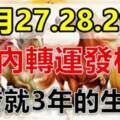 12月27.28.29日三天內轉運發橫財，一發就三年的生肖