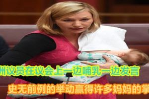 【內附影片】澳洲議員在議會上一邊哺乳一邊發言史無前例的舉動贏得許多媽媽的掌聲