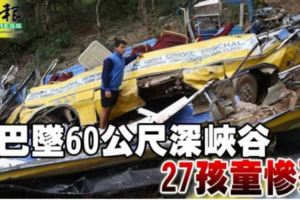 校巴墜60公尺深峽谷車上27名小孩、2名教師和司機喪命！RIP～