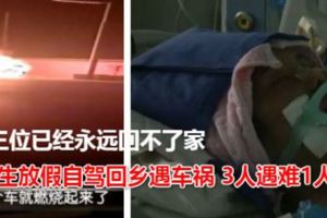 痛心！4名大學生放假自駕回鄉遇車禍3人遇難1人重傷