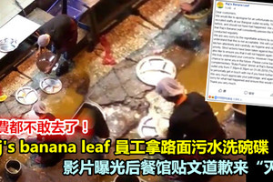 簡直噁心死了！Raj's banana leaf 員工拿路面污水洗碗碟 影片曝光後餐館貼文道歉來「滅火」 《內...