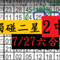 7/27六合 2中2 曼德拉的頓悟 獨碰2星 同數