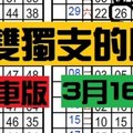 3月16日六合彩 雙獨支的版‵‵‵‵‵［四] 全車牌