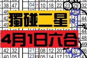 4月1日六合彩 ~愚人節~~ 碰碰運氣 ~獨碰二星