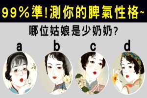 「圖像心理學測驗」哪位是少奶奶？ 測你的脾氣性格！