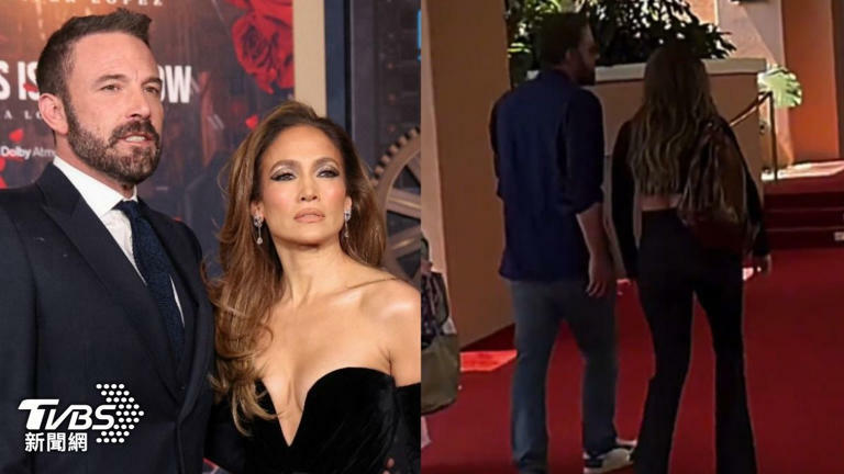 珍妮佛羅培茲（Jennifer Lopez）與班艾佛列克（Ben Affleck）訴請離婚中，卻被拍到互動親密。（圖左／達志影像路透社、圖右／翻攝自 X @vanman_1000）