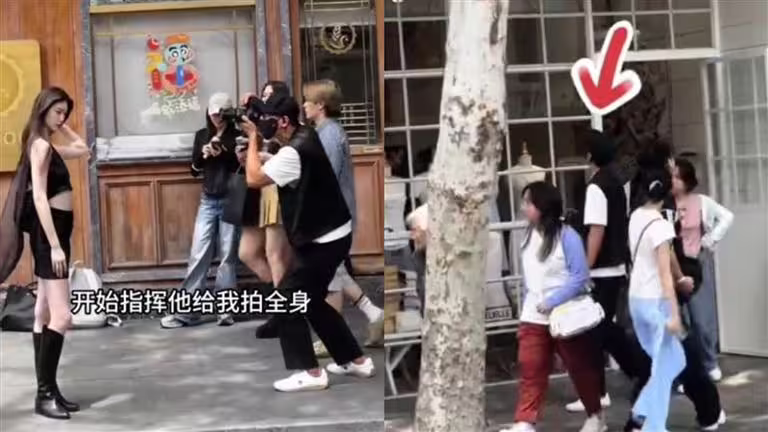 吳彥祖合照街頭正妹被拒,還被嫌「老頭」。(圖/翻攝自微博) 吳彥祖合照街頭正妹被拒,還被嫌「老頭」。(圖/翻攝自微博)