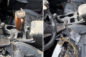 車子失火燒毀「保溫杯沒壞」　她拿起來驚：還有冰塊！杯子廠商回應更嗨