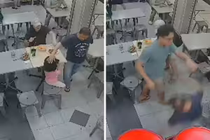 7旬伯擅摸女童頭 遭女童爸暴怒甩倒 7旬伯擅摸女童頭 遭女童爸暴怒甩倒