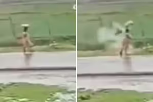 頭頂鍋子遮雨遭雷劈　她全身冒煙倒地