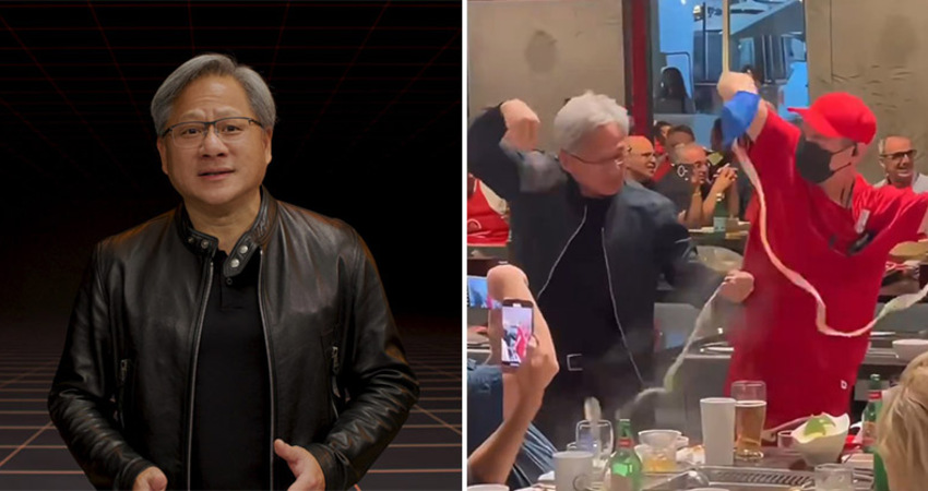 AI教父還要打工？黃仁勳「海底撈甩麵」影片曝