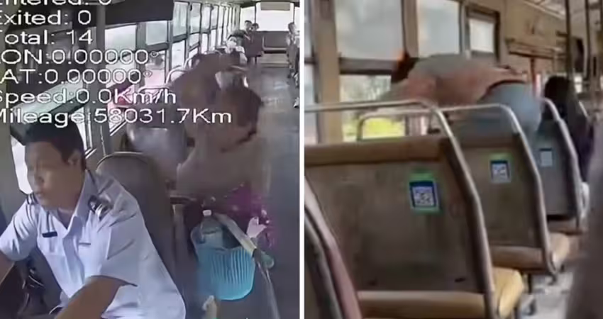 公車搭一半想下車遭拒　乘客持玻璃瓶狂砸司機
