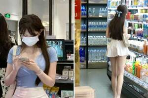超市驚見「仙氣白皙美腿正妹」！一摘口罩更驚豔「激似韓劇女主角」