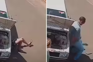 修車一半支架滑落 男子遭重壓慘了 修車一半支架滑落 男子遭重壓慘了