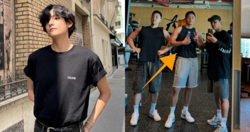BTS防彈少年團V和金旻載一同健身！胳膊肌肉又變大了