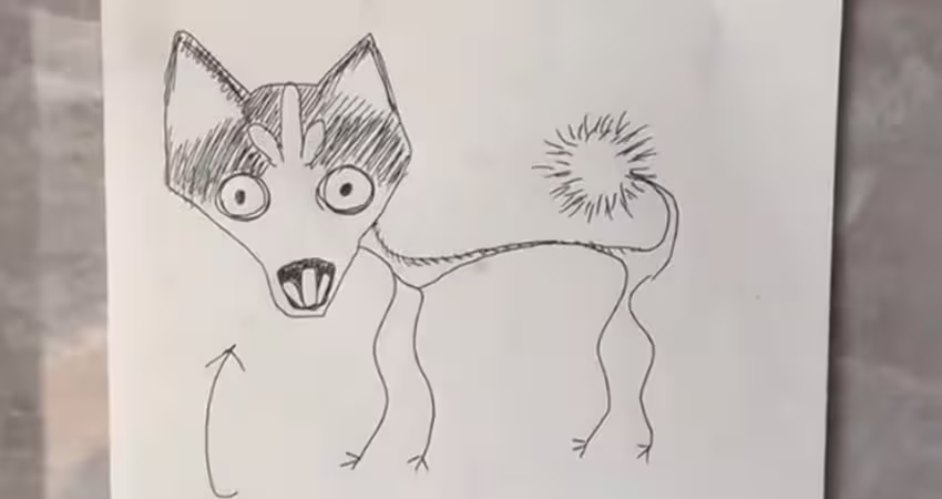 手繪公告走丟「潦草狗」大眼四肢細　「本尊現身」網笑翻：掌握到精隨
