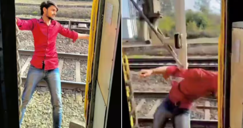 年輕男火車玩命拍短影片！猛撞跌落車底全被拍
