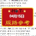 【HOT】「六合彩」04月15日 版路參考!!