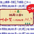 【三重森】「六合彩」05月11日 (第三屆) 叫小賀二碼PK賽:NO:7二中一參考
