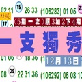 12月13日彩色斑馬精彩(今彩)報爆~一支獨秀~分享版無絕對