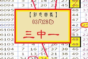 【彩色斑馬】「六合彩」03月28日 3中1試試看!!!