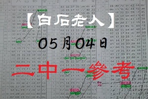 【白石老人】「六合彩」05月04日 2組二中一參考!!