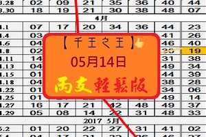 【千王之王】2017「六合彩」05月14日 兩支輕鬆版純參考~無絕對!