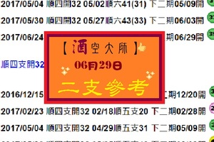 【酒空大師】2017「六合彩」06月29日【二支】參考!!