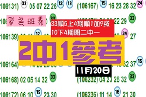 彩色斑馬今彩到期11月20日2中1參考~分享版!!