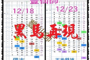 【一五八】12月18日黑馬再現~本期再分享共二版 天地雙雄 豐仙師。