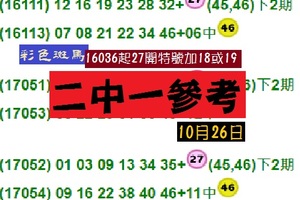 彩色斑馬六合插花~10月26日二中一分享無絕對~