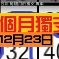 12月23日 六合彩 每個月的獨支 專車