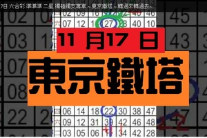 11月17日 六合彩 準準準 二星 獨碰獨支專車 ~ 東京鐵塔 ~ 轉過來轉過去~