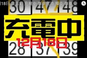 12月18日 六合彩 充電中 專車充沛 獨支 專車