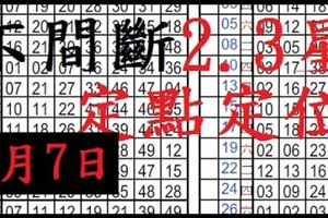 1月7日 六合彩 一連串的好運~ 不間斷2.3星 ~定點定位~