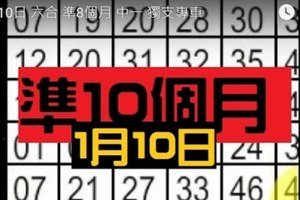 1月10日 六合 準8個月 中一 獨支專車