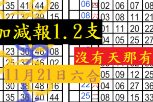 11月21日六合沒有天那有地加減報1.2支