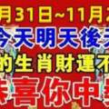 10月31日~11月2日財運一路順暢，總有福星臨門的生肖