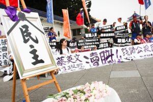 坑殺公投 反同團體發動「紫絲帶運動」：罷免蔡英文