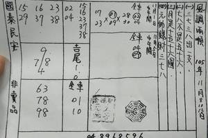 11/10-11/13  二林-六合彩參考