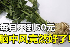 每月不到50元!腦中風竟然好了! 