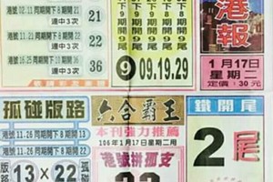 1/17 港六合 【台北港報，錢員外，黃大仙，港天下，六合彩明牌，聯贏彩報，子元宮，李府大元帥，財神婆】多張財報運來財就來，參考，參考。