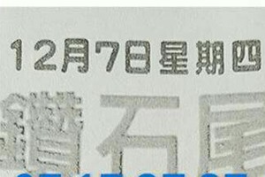 12/7 港六合 【鑽石尾，六合快報，聖濟宮，合安堂，虎爺】多張財報讓你參考，參考。