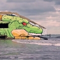 法國兩位藝術家將納粹諾曼底海岸工事遺址改造成《七龍珠》中的神龍