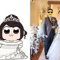 日本網友的結婚照是《pop子和pipi美》，這種畫風也太魔性了