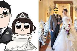 日本網友的結婚照是《pop子和pipi美》，這種畫風也太魔性了