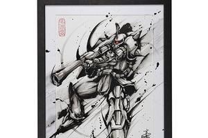 萬代推出《機動戰士高達》水墨畫原畫每張售價21 萬6000 日元