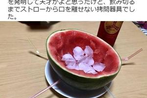 日本網友發明“自動冰鎮西瓜飲用裝置”！結果是很沒用的發明