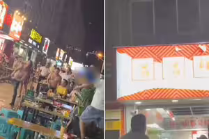 樓上住戶嫌餐廳太吵潑水　樓下多人酒瓶砸窗反擊